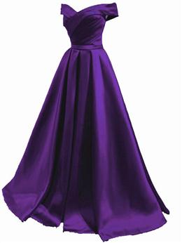 Picture of Off Shoulder Satin Simple Sweetheart Long Formal Dresses, A-line Party Dresses Formal Dresses